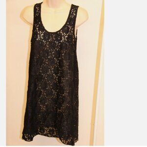NWT Profile Swimsuit Bikini Cover up Tunic Crochet Dress Black